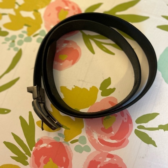 Men's black genuin leather size 42 belt - Picture 4 of 6